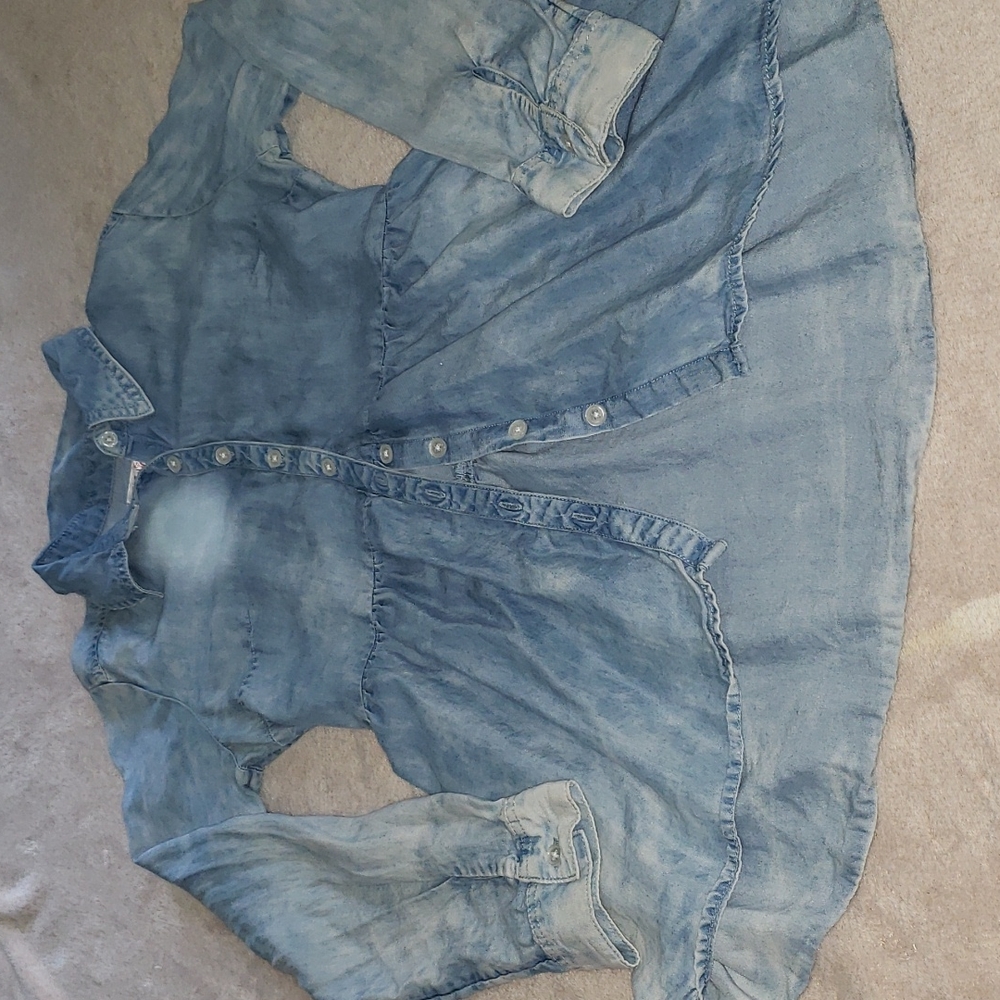 Justice denim shirt, size 14,
